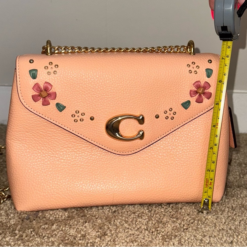 Coach Peach Floral Shoulder Bag - Picture 5 of 6